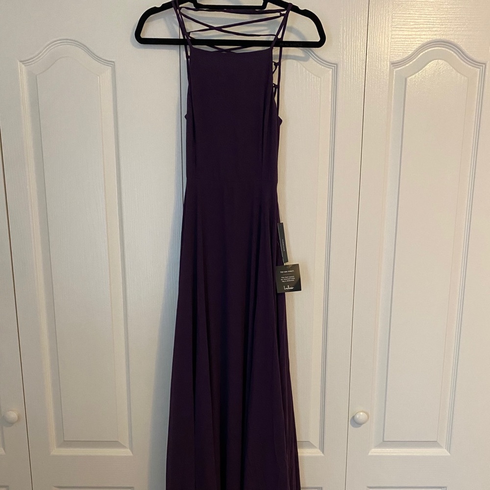 Long dark purple maxi dress